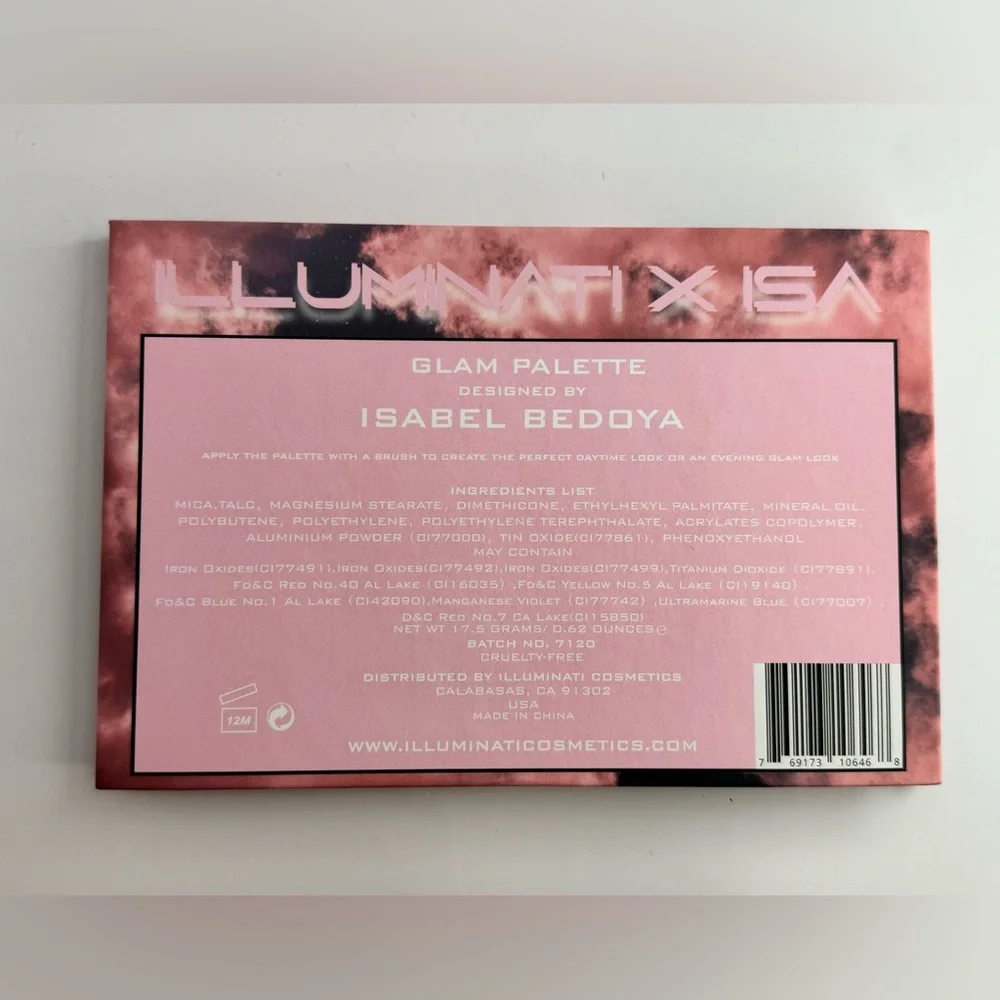New ILLUMINATI x ISA Isabel Bedoya GLAM EYESHADOW PALETTE